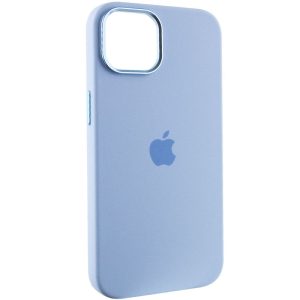 Чохол для iPhone 12 Pro Max Блакитний Silicone Case Metal Buttons