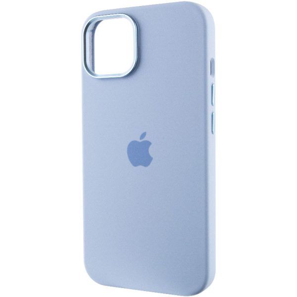 Чохол для iPhone 12 Pro Max Блакитний Silicone Case Metal Buttons - Зображення 3