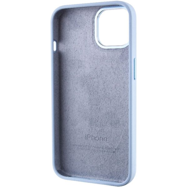 Чохол для iPhone 12 Pro Max Блакитний Silicone Case Metal Buttons - Зображення 5