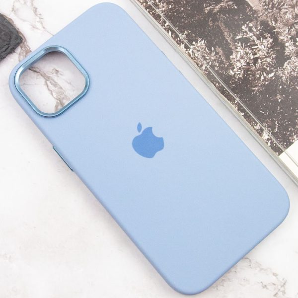 Чохол для iPhone 12 Pro Max Блакитний Silicone Case Metal Buttons - Зображення 7