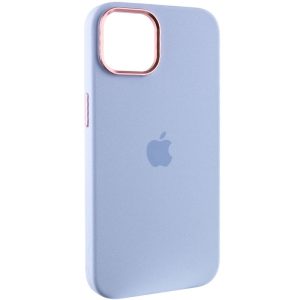 Чохол для iPhone 12 Pro Max Блакитний Silicone Case Metal Buttons