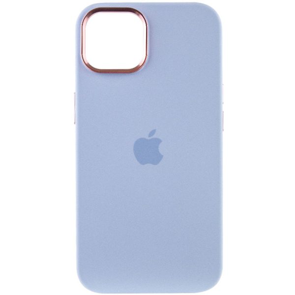 Чохол для iPhone 12 Pro Max Блакитний Silicone Case Metal Buttons - Зображення 2
