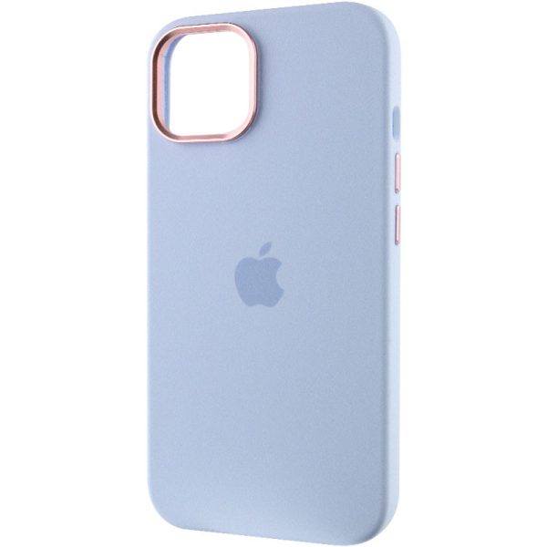 Чохол для iPhone 12 Pro Max Блакитний Silicone Case Metal Buttons - Зображення 3