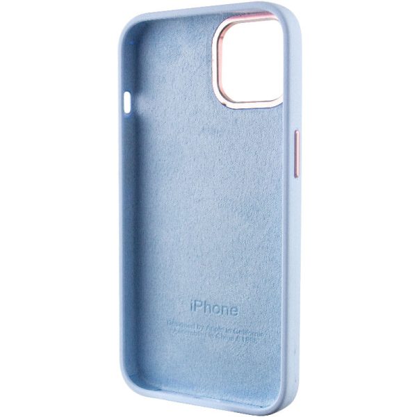 Чохол для iPhone 12 Pro Max Блакитний Silicone Case Metal Buttons - Зображення 5