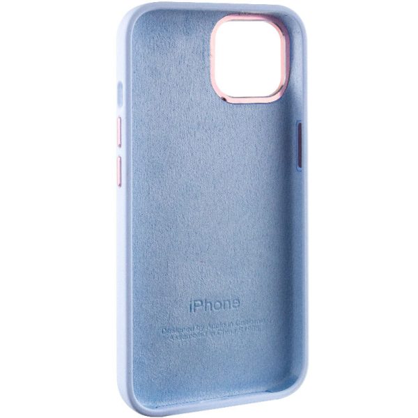 Чохол для iPhone 12 Pro Max Блакитний Silicone Case Metal Buttons - Зображення 6