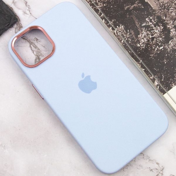 Чохол для iPhone 12 Pro Max Блакитний Silicone Case Metal Buttons - Зображення 7