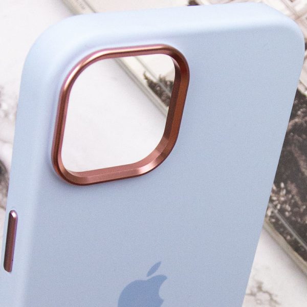 Чохол для iPhone 12 Pro Max Блакитний Silicone Case Metal Buttons - Зображення 8