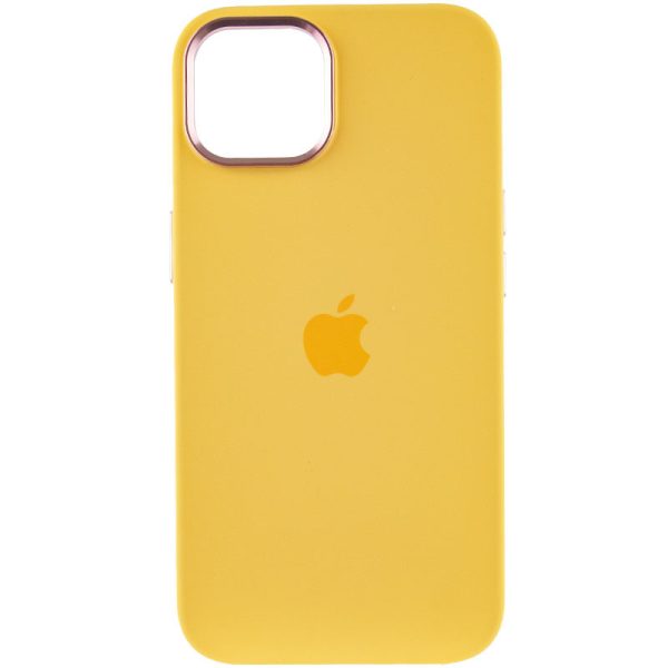 Чохол для iPhone 12 Pro Max Жовтий Silicone Case Metal Buttons - Зображення 2