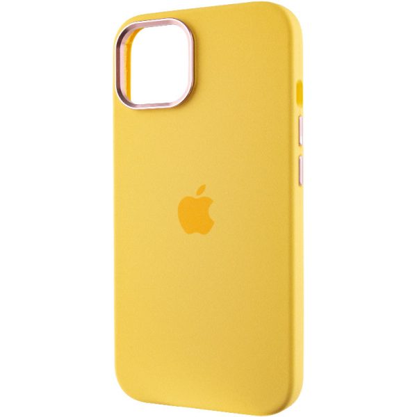 Чохол для iPhone 12 Pro Max Жовтий Silicone Case Metal Buttons - Зображення 3