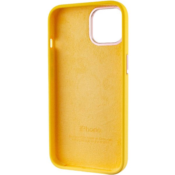 Чохол для iPhone 12 Pro Max Жовтий Silicone Case Metal Buttons - Зображення 5