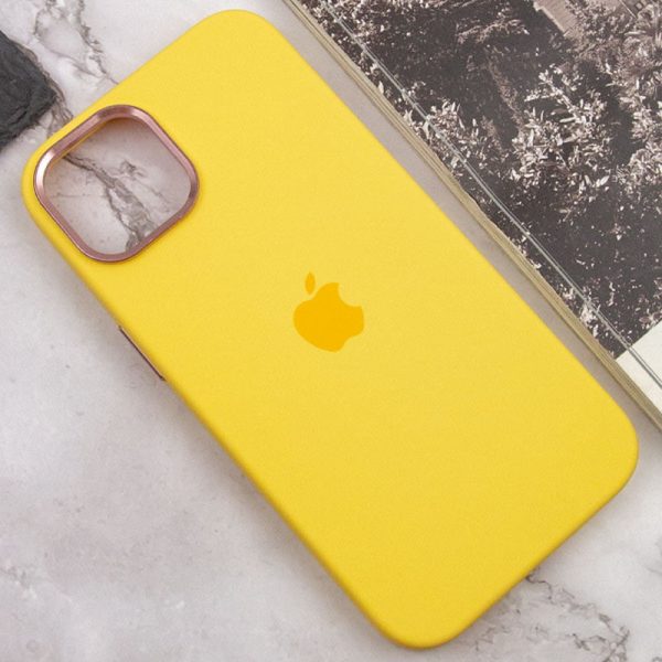 Чохол для iPhone 12 Pro Max Жовтий Silicone Case Metal Buttons - Зображення 7