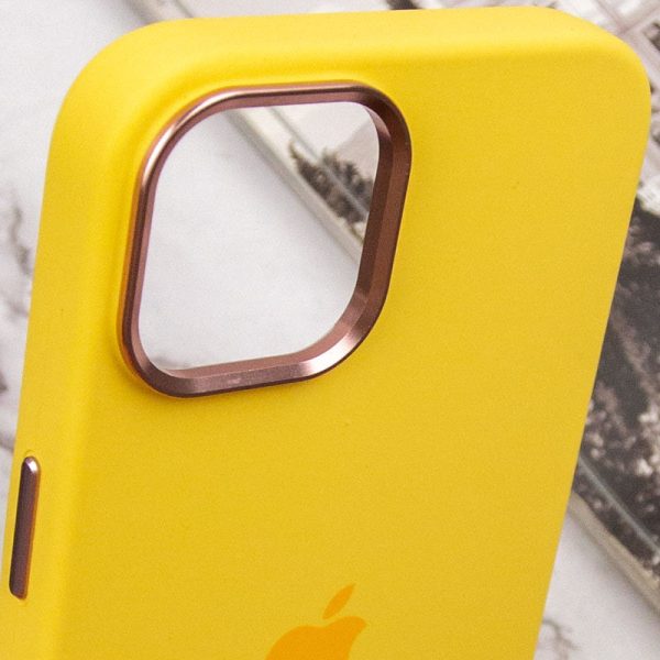Чохол для iPhone 12 Pro Max Жовтий Silicone Case Metal Buttons - Зображення 8