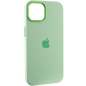 Чохол для iPhone 12 Pro Max Зелений Silicone Case Metal Buttons