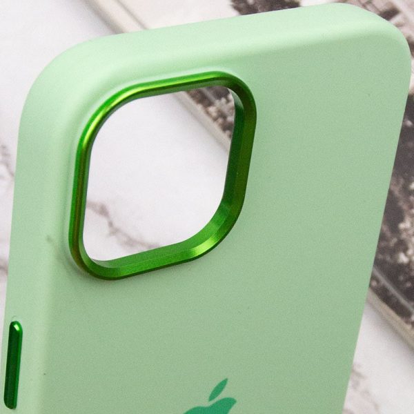 Чохол для iPhone 12 Pro Max Зелений Silicone Case Metal Buttons - Зображення 8