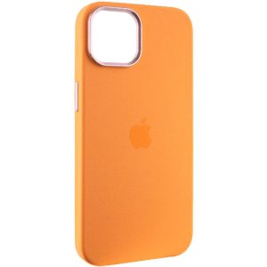 Чохол для iPhone 12 Pro Max Помаранчевий Silicone Case Metal Buttons
