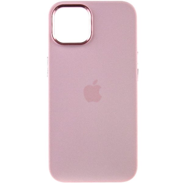 Чохол для iPhone 12 Pro Max Рожевий Silicone Case Metal Buttons - Зображення 2