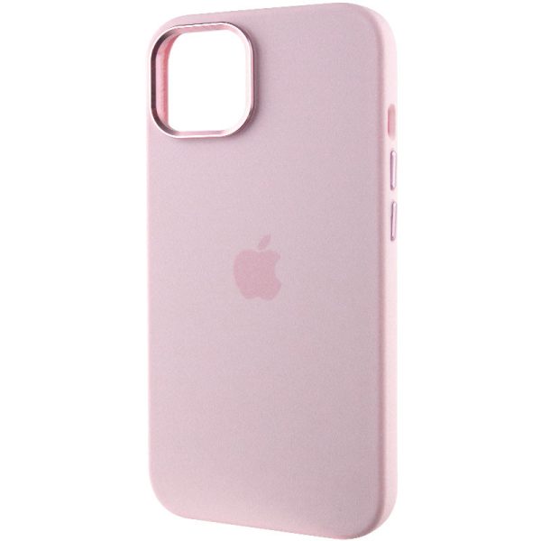 Чохол для iPhone 12 Pro Max Рожевий Silicone Case Metal Buttons - Зображення 3