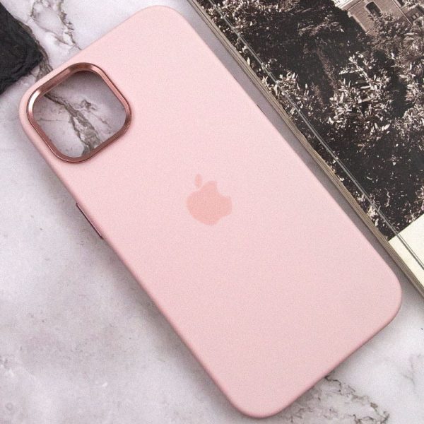 Чохол для iPhone 12 Pro Max Рожевий Silicone Case Metal Buttons - Зображення 7