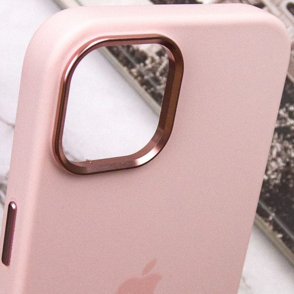 Чохол для iPhone 12 Pro Max Рожевий Silicone Case Metal Buttons - Зображення 8