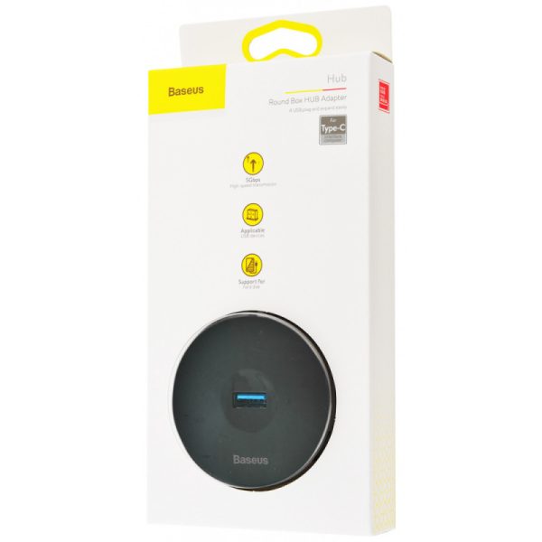 Перехідник HUB Baseus Round Box Type-C to USB 3.0 + 3USB 2.0 (CAHUB-G) - Зображення 2