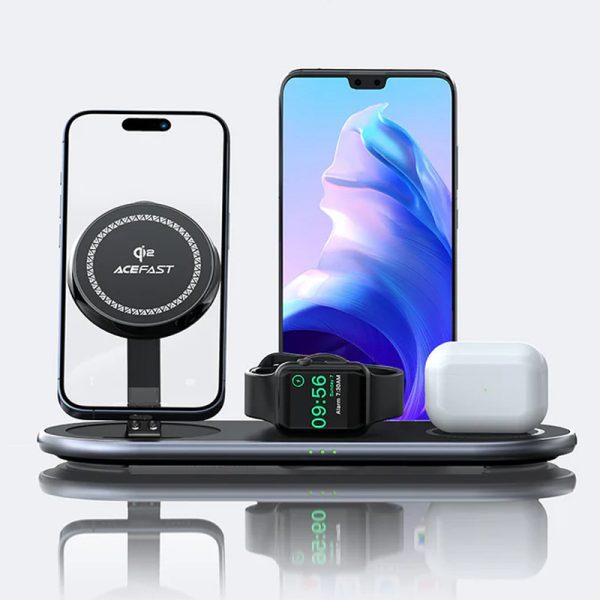 Бездротова зарядка Acefast E19 Qi2 desktop 3-in-1 - Зображення 2