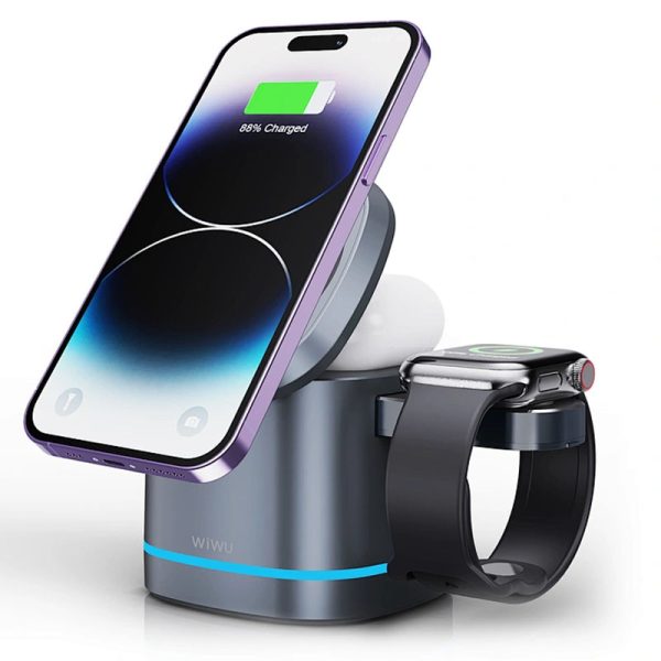 Бездротова зарядка WIWU Wi-W024 3 in 1 wireless charger