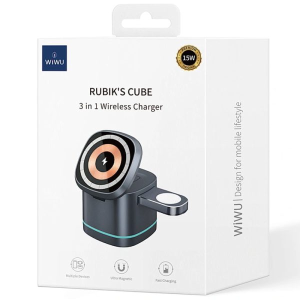 Бездротова зарядка WIWU Wi-W024 3 in 1 wireless charger - Зображення 4