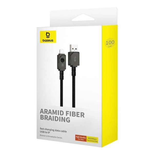 Дата кабель Baseus Unbreakable Series Fast Charging USB to Lightning 2.4A 1m (P10355802111-0) - Зображення 6
