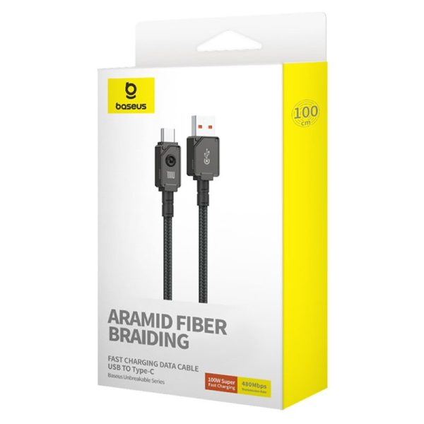 Дата кабель Baseus Unbreakable Series Fast Charging USB to Type-C 100W 1m (P10355801111-0) - Зображення 6