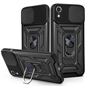 Ударостійкий чохол для Apple iPhone XR Чорний Camshield Serge Ring