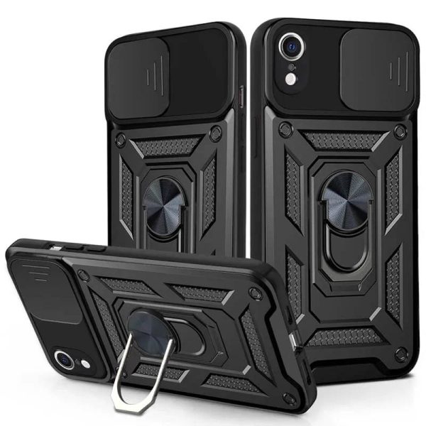 Ударостійкий чохол для Apple iPhone XR Чорний Camshield Serge Ring