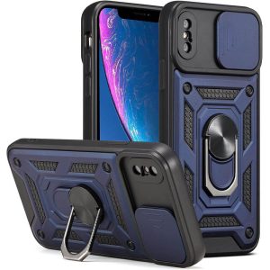 Ударостійкий чохол для Apple iPhone X / XS Синій Camshield Serge Ring
