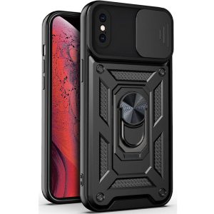 Ударостійкий чохол для Apple iPhone X / XS Чорний Camshield Serge Ring