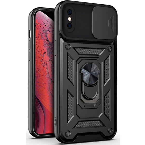Ударостійкий чохол для Apple iPhone X / XS Чорний Camshield Serge Ring