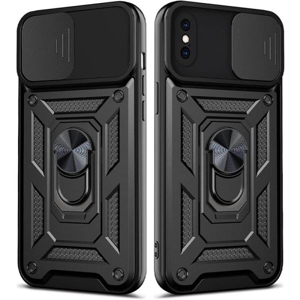 Ударостійкий чохол для Apple iPhone X / XS Чорний Camshield Serge Ring - Зображення 2