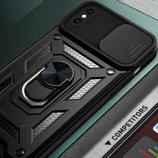 Ударостійкий чохол для Apple iPhone X / XS Чорний Camshield Serge Ring - Зображення 3