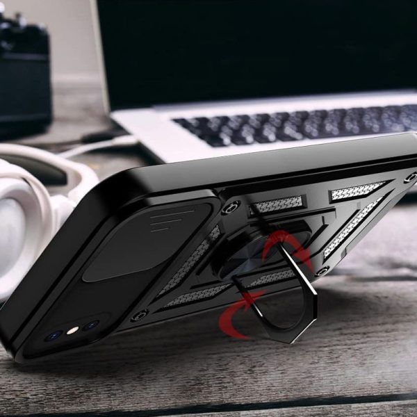 Ударостійкий чохол для Apple iPhone X / XS Чорний Camshield Serge Ring - Зображення 4