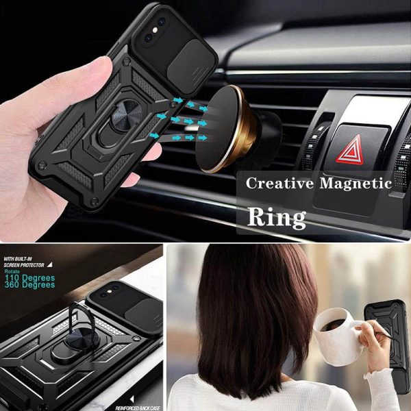 Ударостійкий чохол для Apple iPhone X / XS Чорний Camshield Serge Ring - Зображення 5