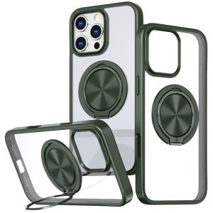 Чохол для iPhone 16 Pro Зелений Metal Ring with MagSafe