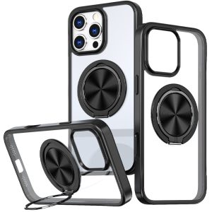 Чохол для iPhone 16 Pro Чорний Metal Ring with MagSafe