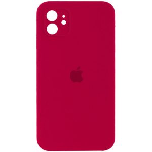 Чохол для iPhone 11 Червоний Silicone Case Square Full Camera Protective