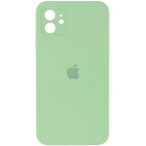 Чохол для iPhone 11 М'ятний Silicone Case Square Full Camera Protective
