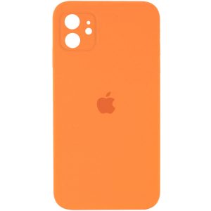 Чохол для iPhone 11 Помаранчевий Silicone Case Square Full Camera Protective