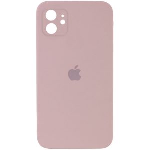 Чохол для iPhone 11 Рожевий Silicone Case Square Full Camera Protective