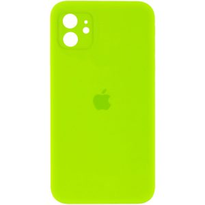 Чохол для iPhone 11 Салатовий Silicone Case Square Full Camera Protective