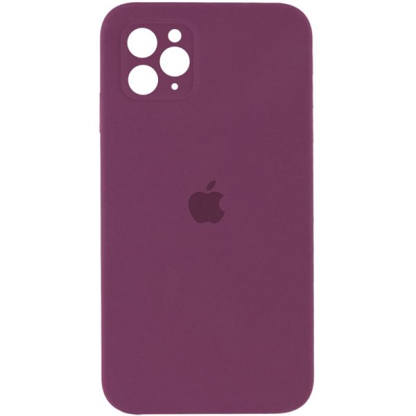 Чохол для iPhone 11 Pro Бордовий Silicone Case Square Full Camera Protective