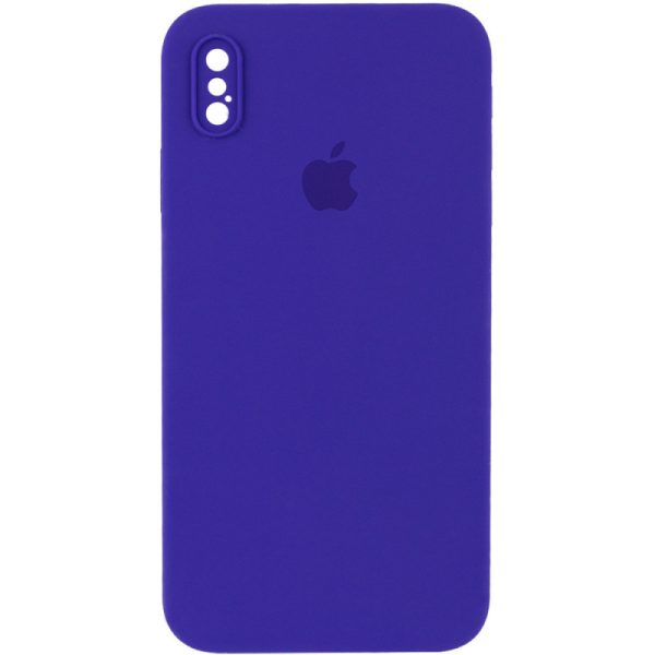 Чохол для iPhone XS Max Фіолетовий Silicone Case Square Full Camera Protective