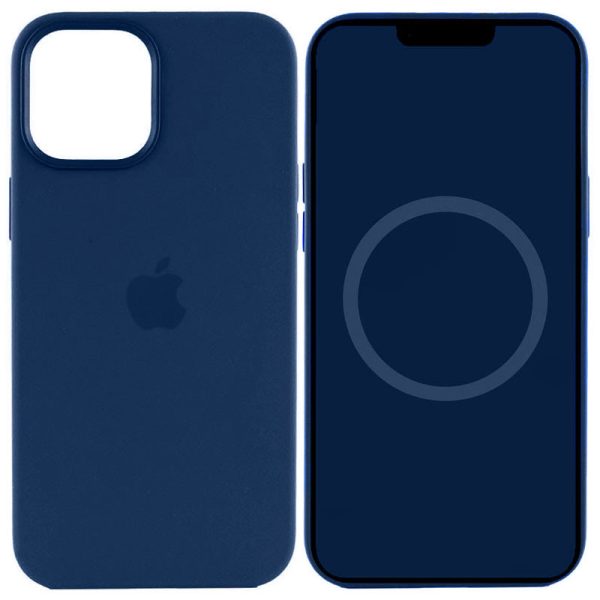Чохол для iPhone 15 Plus Синій Silicone case full with Magsafe and Animation