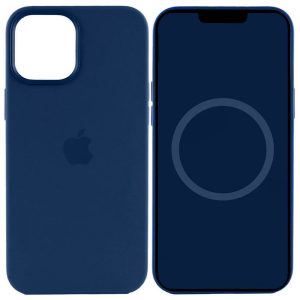 Чохол для iPhone 15 Pro Max Синій Silicone case full with Magsafe and Animation
