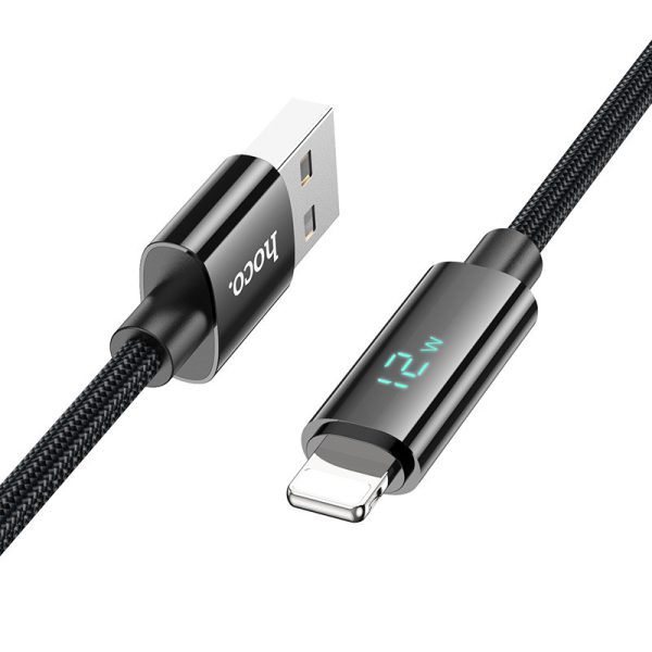 Дата кабель Hoco U125 Benefit 2.4A USB to Lightning with display (1.2m) - Зображення 2